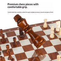 Vente flash - Jeu d'échecs professionnel en bois massif, grand format, plateau pliable, jeu éducatif pour enfants et adultes, à domicile