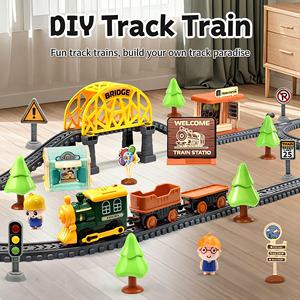 EPT 101 pièces, train électrique DIY avec musique et effets sonores, ensemble de construction de voies interactif pour enfants de 3 ans et plus - Product Image 4