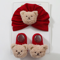 Ensemble de chaussettes et bonnet pour nouveau-né, chaussettes pour bébé fille, chaussettes en coton pour bébé, chaussettes à motif de dessin animé
