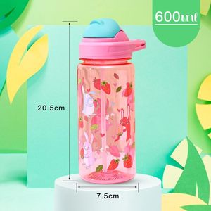 Nouvelle bouteille d'eau portable en plastique PP de 600 ml pour enfants, avec image personnalisée, idéale pour l'école et les voyages - Product Image 5