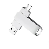 Unidad Flash USB Metálica de Doble Uso con Interfaz Dual Tipo-C, USB 3.0 de Alta Velocidad, Capacidad de 64 GB, Garantía - Modelo Y5-T