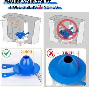 Kit de Repuesto para Válvula de Descarga de Inodoro, Piezas de Repuesto para Tanque de Inodoro, Válvula de Cierre Interna, Sello de Goma de Alto Rendimiento - Product Image 6