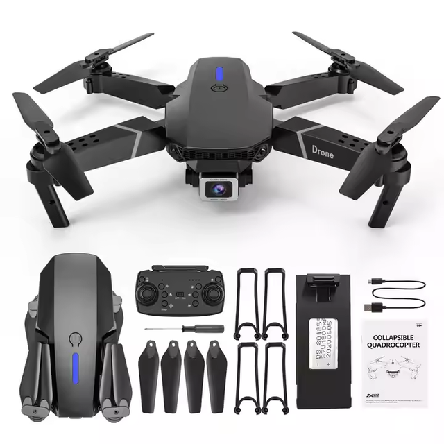 2025 Creative Hotsale E88 Drone 4k Profesional HD Dual Camera Dron WiFi 1080p Real-time Transmission Drones Toy