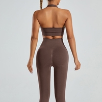 Pakaian Dalam Olahraga Eropa dan Amerika Berkualitas Tinggi, Cepat Kering, Legging, Setelan Yoga Outdoor Musim Panas, Set Yoga High-end Sense