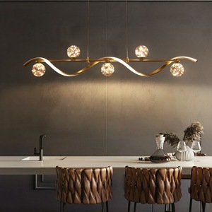 Minimalist Indoor Pendant <b>Light</b> Gold Multi Head Led Chandelier For <b>Dining</b> Room Bar Hotel Restaurant - Product Image 3