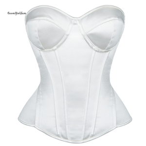 Top Corto Strapless Elegante para Mujer, Corsé Ajustado con Cintura Ceñida, Top de Satén en Negro, Blanco, Morado, Rojo y Marrón - Product Image 5