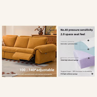 Sofá Eléctrico de Tres Plazas con Diseño Vertical, Tapizado en Chenille Retro-Vintage, Esponja de Alta Densidad, Tela Lavable y Completamente Desmontable