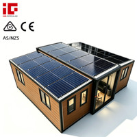 Casa Contenedor Plegable de Lujo Prefabricada de 20FT 40FT con Techo Plano, Plegable, de 2, 3 o 4 Dormitorios, con Energía Solar, para Australia