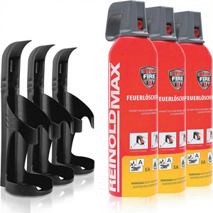 Extintor de Incendios para Automóvil XENOTEC Premium, Aerosol de 3 x 750 ml, Soportes de Pared con Montaje en Pared, Negro, Reutilizable, Hecho en China - Product Image 1