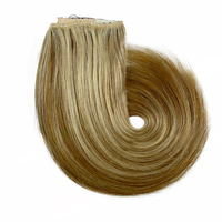 Extensions de cheveux invisibles P8/613 blondes avec mèches, en cheveux humains, à clipser en une seule pièce, avec ligne transparente