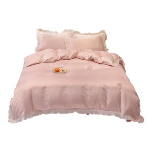 Parure <span class=keywords><strong>de</strong></span> lit <span class=keywords><strong>de</strong></span> luxe léger en soie glacée et mélange polyester-coton, jacquard, douce pour la peau, style princesse, <span class=keywords><strong>housse</strong></span> <span class=keywords><strong>de</strong></span> <span class=keywords><strong>couette</strong></span> - Product Image 1