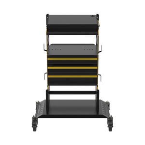 AUTOOL T26 100kg耐荷重 3段メタルワゴンユーティリティカート 自動車修理工場設備用 便利なロック機構付き - Product Image 2