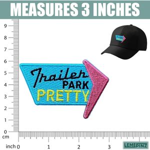 Custom Trailer Park Pretty Embroidery <b>Patch</b> 3 Inches Iron On Sew On Fabric <b>Applique</b> <b>Patch</b> - Product Image 3