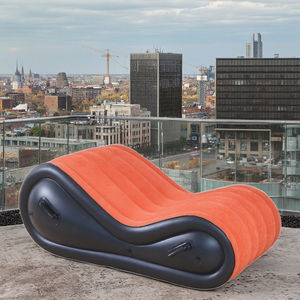 Canapé-<span class=keywords><strong>lit</strong></span> gonflable pliable moderne 2025 avec revêtement en tissu floqué, causeuse <span class=keywords><strong>2</strong></span> <span class=keywords><strong>places</strong></span> pour usage extérieur et loisirs - Product Image 2