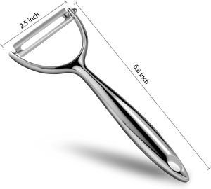 Éplucheur manuel robuste et durable en acier inoxydable pour légumes et fruits, écoresponsable - Product Image 3
