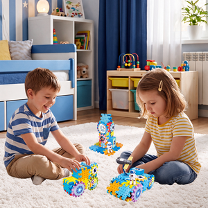 Factory Direct Montessori STEM Electric Space Gear Building <strong>Blocks</strong> Toys Set Wholesale Kids Tank Construction Toy - Product Image 2