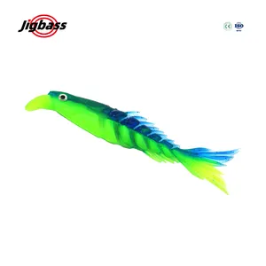 JIGBASS 80mm 100mm 120mm 150mm SL034 Lentejuelas reflectantes Accesorios de pesca de lubina suave TPR Goma de plástico Señuelo de sábalo suave