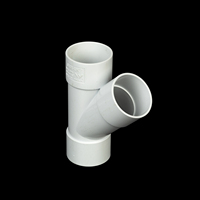 Fournisseurs de composants de tuyauterie en PVC produisent des raccords de tuyauterie en PVC à 45 degrés, jonction simple F/F, type Y, raccord en T, raccord de tuyauterie en plastique