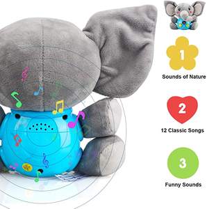 Jouet en peluche en forme d'éléphant pour bébé, Animal mignon, avec <span class=keywords><strong>musique</strong></span> et lumière LED, pour l'apprentissage des enfants, Offre Spéciale - Product Image 5