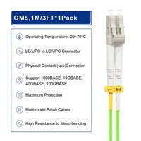 Cable de Fibra Óptica RSPOF OM5 LC LC, Opciones de Longitud de 0.2m-20m, 40GB/100GB Dúplex, 50/125um Multimodo, LSZH UPC/APC, Pulido, 1 Año de Garantía