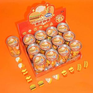 Gommes promotionnelles en caoutchouc TPR 3D personnalisées en gros, série créative de dessins animés sur le thème de la restauration rapide, vente chaude, personnalisables pour l'école et le bureau - Product Image 2