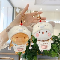 Porte-clés pendentif en peluche en PP, figurine de dessin animé Panda One Two Bubu, jouet, emballage cadeau pour enfants, vente en gros