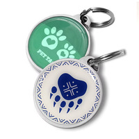Porte-clés personnalisé 13.56MHz NFC RFID époxy en métal PVC modèle ISO avec code QR pour l'adhésion des propriétaires d'animaux et le suivi des animaux de compagnie