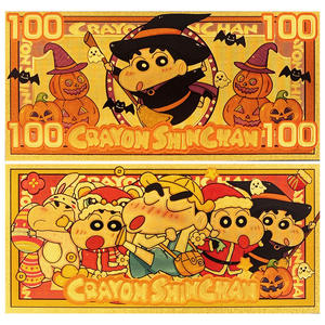 Neues Design Japanischer Anime Crayon Shin-chan Niedliche Kinderspielzeug-Karte Kunststoff Galvanisierte Silber-Gold-Blatt-Banknote - Product Image 3