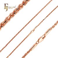 Catena a corda piatta martellata da 2 mm FJ Fallon Fashion Jewelry placcata in ottone con base in oro 14 carati