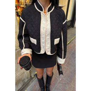 Chaqueta Corta Negra para Mujer, Reforzada con Fibra, Tejido Lando - Product Image 3