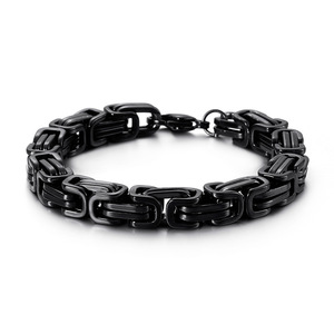 4/6/8mm di larghezza in acciaio inox bizantina bracciale a catena per gli uomini Rock gioielli maschili maglia quadrata regale braccialetti imperatore - Product Image 4