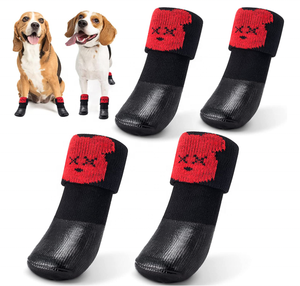 Sangles réglables Bottes pour <span class=keywords><strong>chien</strong></span> en coton respirant Semelle antidérapante Protecteurs de patte souples et imperméables Style classique Résistant aux chaussées chaudes - Product Image 1