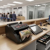 Compteuse de billets Pst avec écran LCD, qualité bancaire, haute vitesse, capacité de 300 pièces, reconnaissance automatique des devises, certifiée ROHS, UV/MG