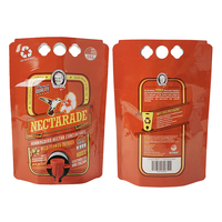 Sac à vin réutilisable de 3 L avec valve papillon, pochette de rangement rechargeable pour vin, bière, whisky, tequila
