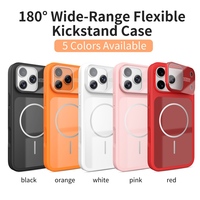 Coque de téléphone magnétique anti-rayures avec béquille et protection d'objectif pour iPhone 18 17 Pro Max 16 15 14 13 12 Pro Max