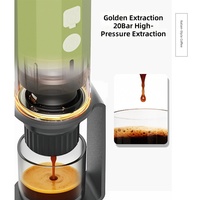 Machine à café portable électrique 2-en-1 expresso/capsule, 20 bars de pression, boîtier ABS, capacité 1 tasse, pour camping-car et hôtel