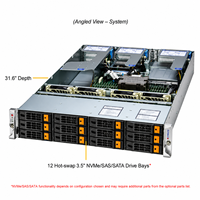 Supermicro AS-2015HS-TNR 2U AMD EPYC 9004 DDR5 NVMe PCIe 5.0 Rack Server untuk Virtualisasi Perusahaan