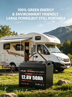 Batterie au lithium Enlzh 12,8 V 50 Ah auto-chauffante pour stockage d'énergie solaire, Bluetooth en option pour système d'énergie solaire