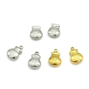 Stainless Steel <b>Lucky</b> Bag Pendant Charms Gold Silver Color For <b>Bracelets</b> Necklaces Unisex Everyday Wear - Product Image 1