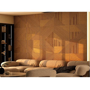 ไม้เวนจ์แข็งลายซิกแซกแผ่นไม้ติดผนังดีไซน์3D พื้นผิวแบบ ABC ติดตั้ง DIY เทรนด์ใหม่ V ร่องแผงปริศนาเรขาคณิต - Product Image 3