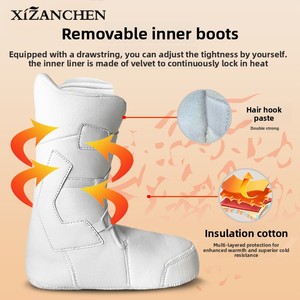 NOIDECRK Nouvelles Chaussures de <span class=keywords><strong>Snowboard</strong></span> Unisexe pour Débutants <span class=keywords><strong>Freestyle</strong></span> Gravées Lisses pour <span class=keywords><strong>Park</strong></span> en Tissu PU Imperméable - Product Image 4
