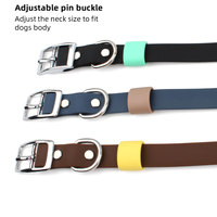 Ensemble Harnais, Collier et Laisse pour Chien en PVC Bicolore, Imperméable, Simple, Respirant, Réglable, Anti-Traction, Kit d'Entraînement