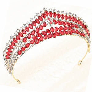 Nuevo barroco chapado en oro aleación boda pelo corona compromiso fiesta princesa novia tocado <span class=keywords><strong>y</strong></span> corona <span class=keywords><strong>para</strong></span> niñas - Product Image 3