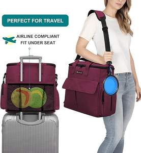 Échantillon gratuit : 2 bols pour chiens, sac de transport multi-poches pour accessoires pour chiens, essentiels pour les voyages en voiture avec chien, sac à dos de voyage pour animaux de compagnie pour le week-end - Product Image 2