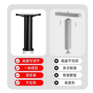 Adjustable <b>Bed</b> Leg Support 20-35cm Height Plastic Furniture <b>Pad</b> With Screws For <b>Bed</b> Frame - Product Image 2