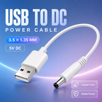 Cordon d'alimentation USB 2.0 mâle 3.5x1.35mm, prise en cuivre 3.5mm, adaptateur d'alimentation 5V DC, câble de chargeur, 0.02kg, nouveau