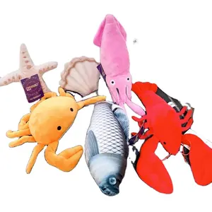 2024 हॉट सेलिंग आलीशान खिलौने घर की सजावट के लिए प्यारा समुद्री जानवर लॉबस्टर केकड़ा स्क्विड नरम खिलौने बच्चों के विशेष जन्मदिन उपहार