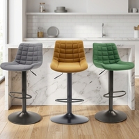 Nouvelle Arrivée Tabouret de Bar Pivotant Réglable en Tissu Moderne Populaire pour Salle à Manger, Salon, Bar à Domicile et Utilisation Hôtelière