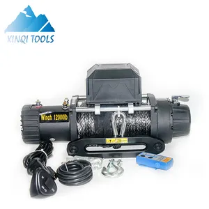 XinQi 4X4 Phục Hồi Tời Điện Tời 12 V 12000lb Tổng Hợp Rope Kéo Dây Xe Tải Ra Khỏi Đường 4WD