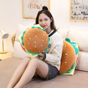 Juguete <span class=keywords><strong>de</strong></span> comida <span class=keywords><strong>de</strong></span> peluche colorido decoración del hogar forma <span class=keywords><strong>de</strong></span> hamburguesa cojín PP algodón relleno hamburguesa Juguetes - Product Image 3